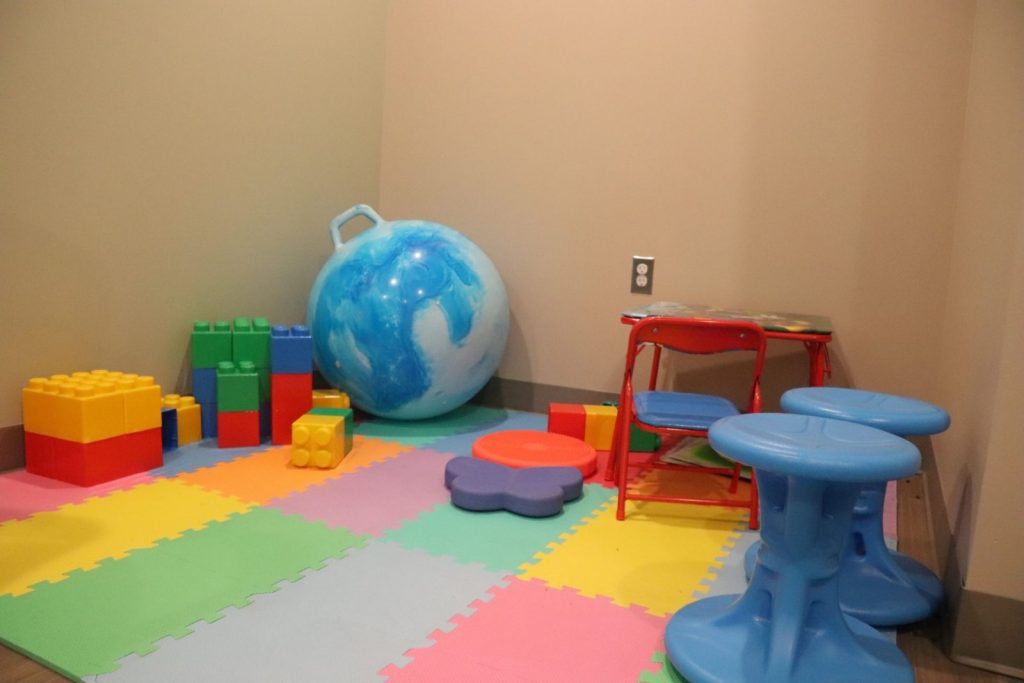 Image of an office with colorful and educational toys.
